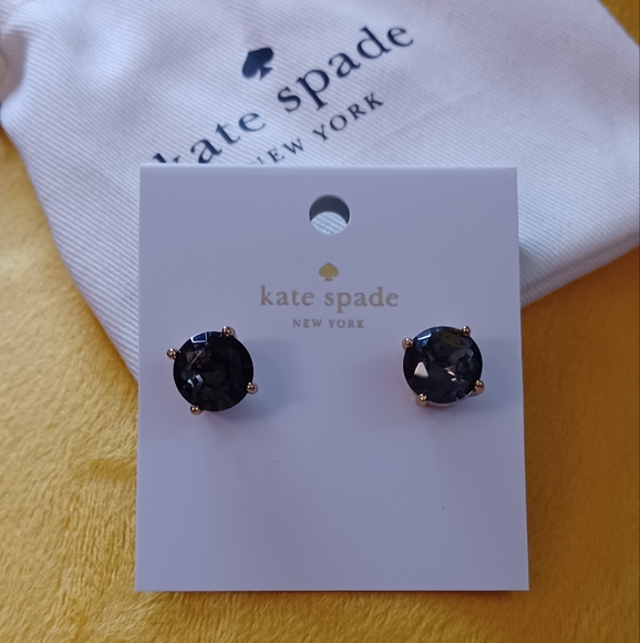 🎯 SOLD! - Barely Worn! Kate Spade Black Gemstone Earrings - Picture 2 of 4